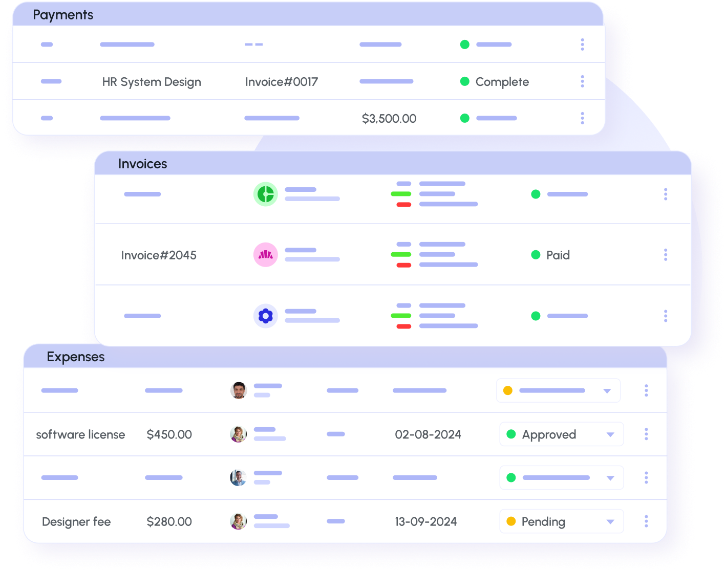 Invoices-payments-expenses